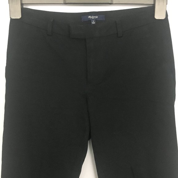 Madewell Womens 2 Black Reade Cotton Blend Flat Front Skinny Low Rise Pants - Picture 6 of 9